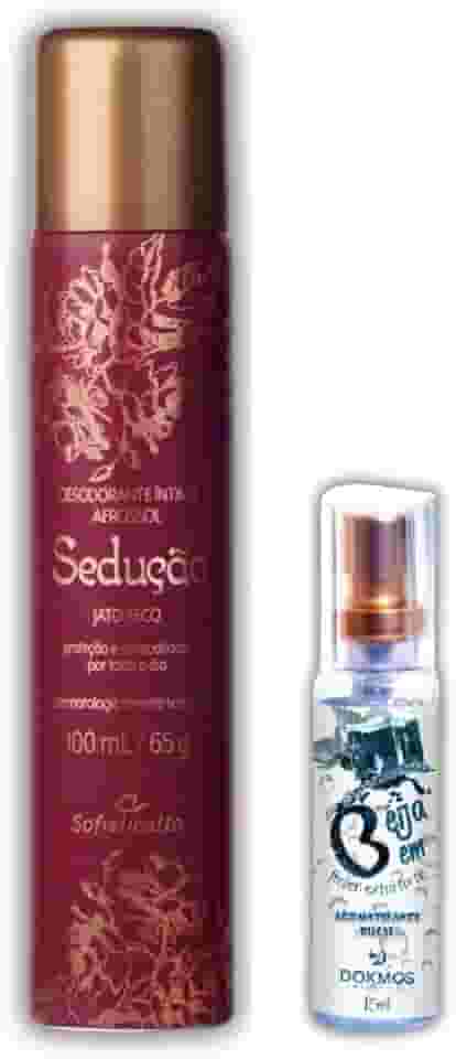Kit de Cuidado Íntimo Feminino Sedução Irresistível - Desodorante Íntimo Feminino Aerosol com Proteção Diária/Perfume Íntimo Feminino com Aroma Floral + Aromatizador Bucal Extra Forte Contra Mau Hálito