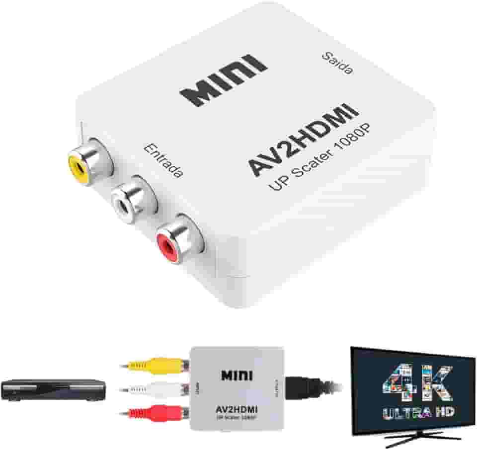Conversor Entrada Rca Av Para Hdmi Audio E Vídeo Full Hd