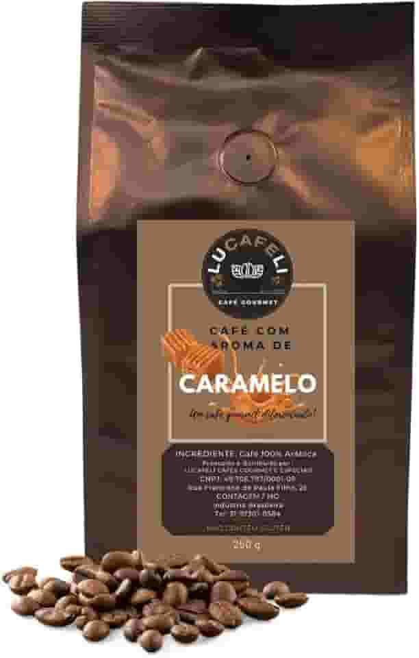 CAFÉ GOURMET AROMATIZADO 100% ARÁBICA - CARAMELO - EM GRÃOS (250g, Aroma Caramelo)
