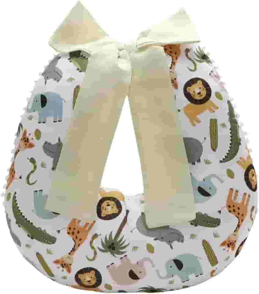 Almofada de Amamentação para Bebê Menino Menina Pompom com Enchimento e Zíper 01 Peça (Floresta)