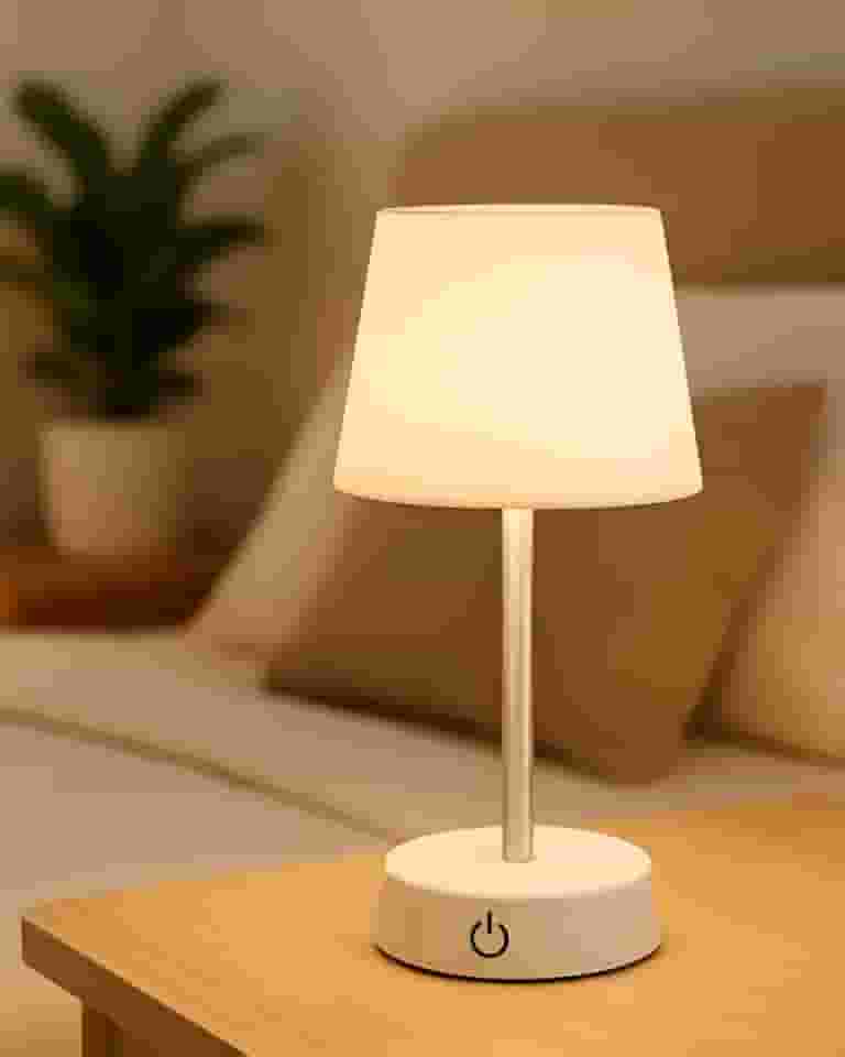 Abajur de Mesa LED Recarregável Touch Sem Fio | Luz Amarela Regulável| Luminária para Quarto, Criado-Mudo, Escritório, Leitura e Decoração Moderna
