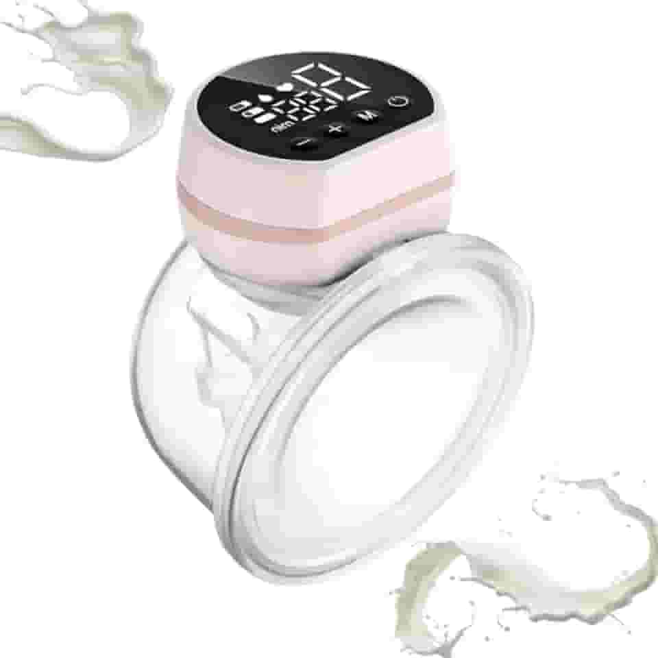 Bomba Slim de Tirar Leite Elétrica Portátil Integrada com Tela de LED 3 modos 10 nível de sucção baixo ruído + Protetor de Mama de Silicone de 22 mm 180 ml/Bomba de Amamentação Mãos Livres - Premium