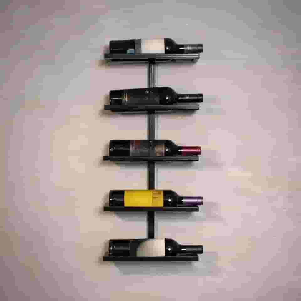 Adega Vinho de Parede Barzinho Suporte Garrafas Em Metal Preto