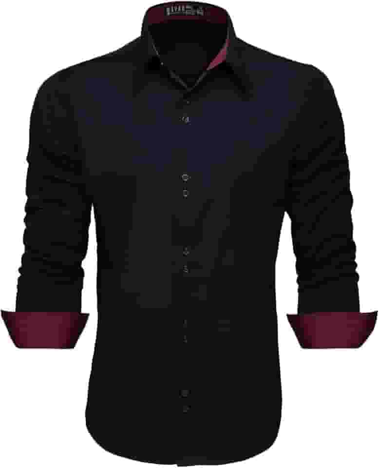 Camisa Social Masculina Manga Longa Slim Fácil Passar (G, Preto C7)