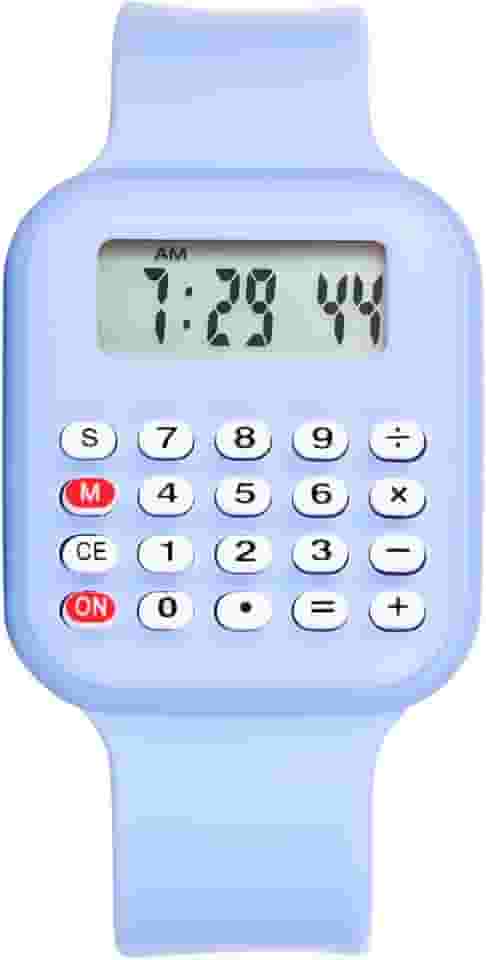 Relógio de pulso digital masculino e feminino: relógio de calculadora multifuncional, cálculo matemático, data, hora, função relógio para estudantes, escritório