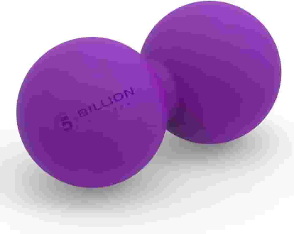 5BILLION Bola de massagem de amendoim – Bola de massagem dupla de lacrosse e bola de mobilidade para fisioterapia – Ferramenta de massagem profunda de tecidos para liberação miofascial, relaxamento muscular, massagem acusonal (roxo)