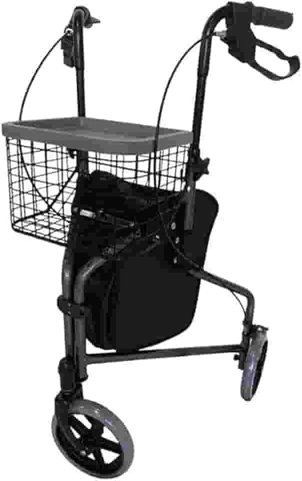 Andador Idoso Adulto em Alumínio Dobrável Regulável 3 Rodas até 135kg Hidrolight