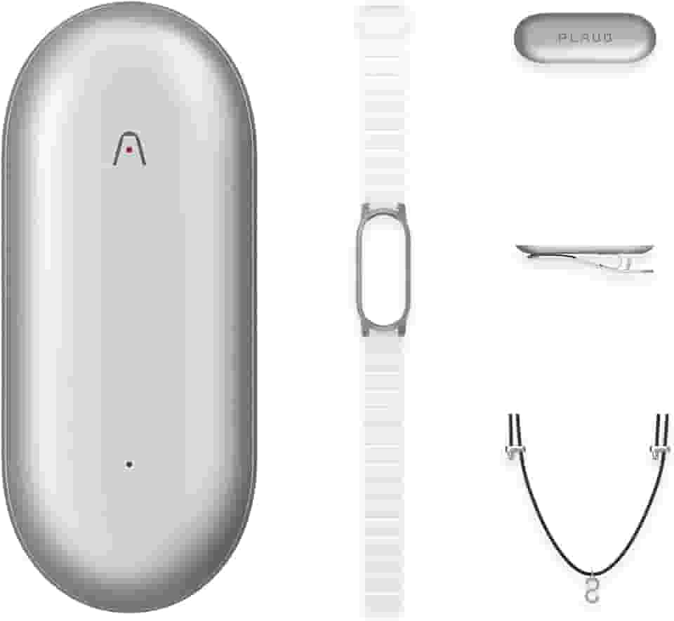Gravador de voz com IA, gravador de voz PLAUD NotePin, controle de aplicativo, anotador com IA, transcrição e resumo com IA, suporte para 112 idiomas, memória de 64 GB, gravador de áudio, prata
