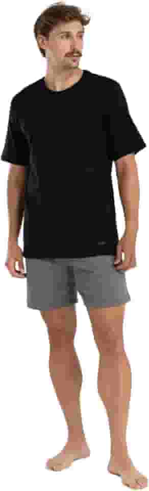 Pijama Algodão Manga Curta Gola Careca Elástico Bordado Mash Masculino Adulto