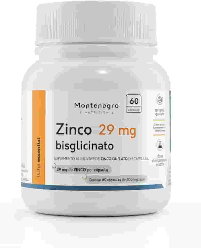 Zinco quelato bisglicinato 29 mg 60 cápsulas - Montenegro Nutrition