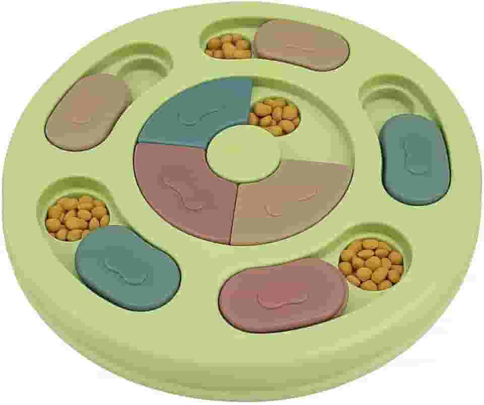 Puzzle Comedouro Interativo para Cães Ansiosos Antiderrapante e Alimentação Lenta (VERDE)