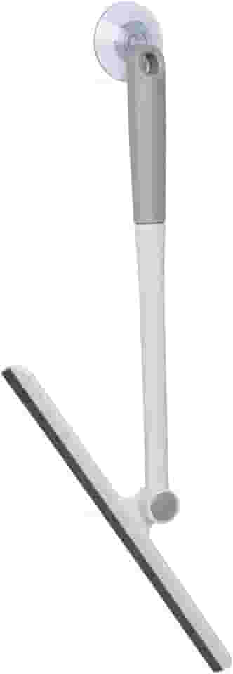 Rodo Multiuso Silicone Cabo Articulado 360° Box, Vidro e Azulejos + Gancho Ventosa Transparente Sem Furos | Banheiro seco em segundos – Kit 2 em 1