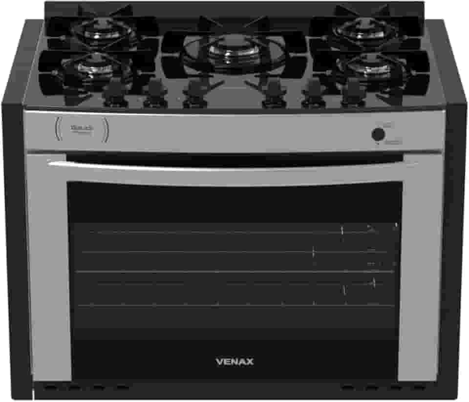 Fogao A Gas De Embutir Gaudi Prisma Vitreo Bl 5q Inox Gas Glp