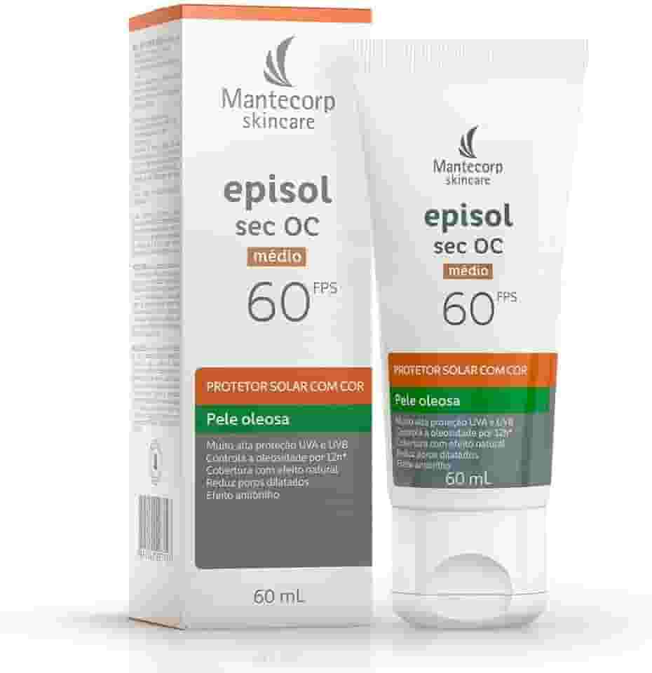 Mantecorp Skincare Protetor Solar Episol Sec Oc FPS 60 Médio 60ML, medio
