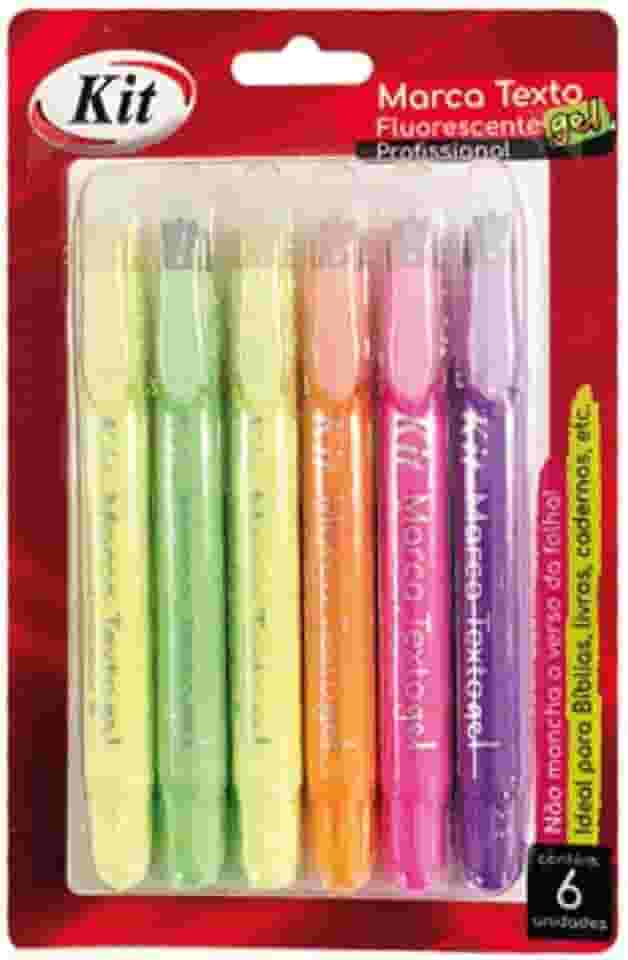 Marca Texto Kit Gel Fluor Profissional Blister com 6 Sortidas, Sortidas, Kit