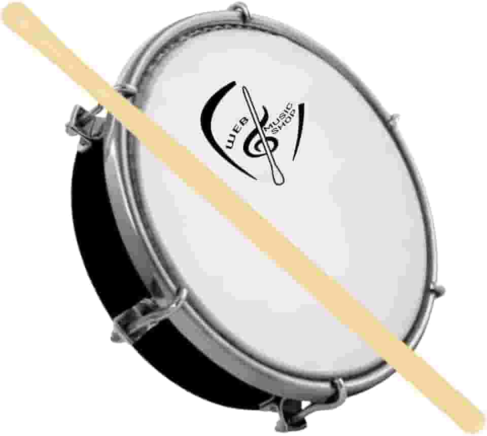 Tamborim 6 Pol. Abs Pele Leitosa C/Baqueta Madeira e Chave de Afinação - Web Music Shop (BK)