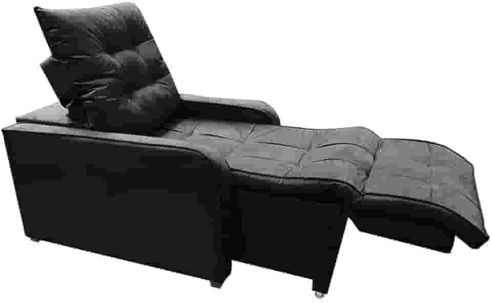 Poltrona Retratil e Reclinavel Com Rodape Regulavel Azera Preto