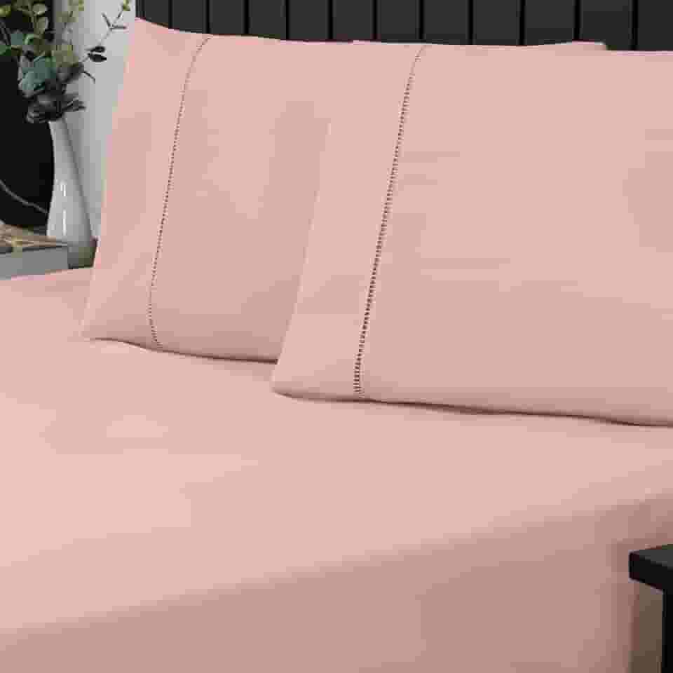 Jogo de Cama Queen Percal 400 Fios Ponto Palito 03 Peças, Antiácaro, Anti-pilling com Toque Macio - Rosê