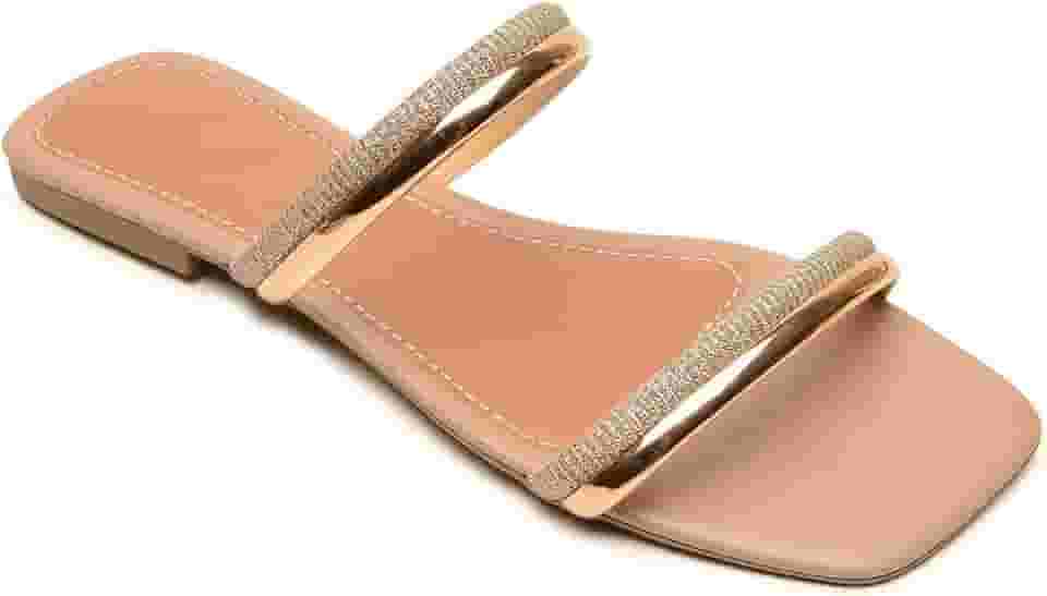 Sandália Rasteirinha Feminina com Strass Confortável Fashion Verão