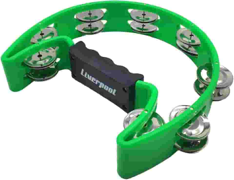 Pandeiro Meia Lua com 16 pares de platinelas em inox Cor: Verde