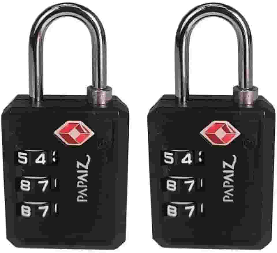 Kit 2 Cadeados TSA com Segredo 30PL Preto Papaiz