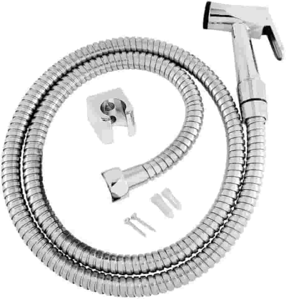 Ducha Higiênica em Inox 120cm – Chuveirinho Higiênico para Banheiro e Vaso Sanitário, Alta Pressão, Mangueira Flexível Metálica, Resistente, Durabilidade Premium