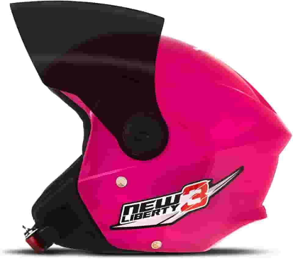 CAPACETE ABERTO PRO TORK NEW LIBERTY 3 SOLID ROSA TAM. 56 VIS. FUMÊ