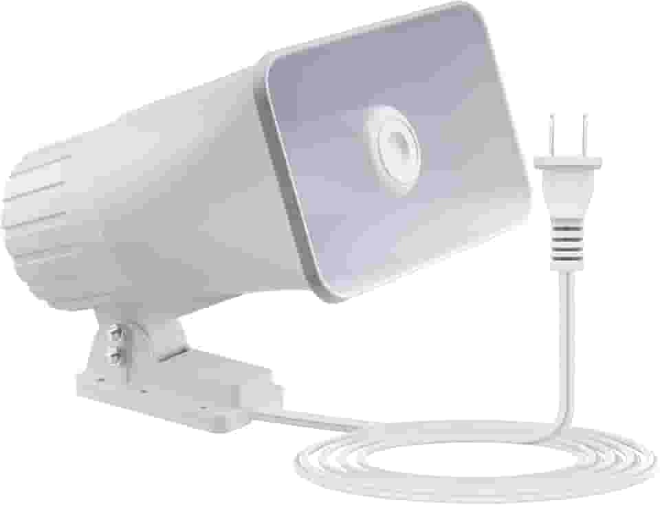 Nippon America Sirene De Segurança De Alarme Externo De Alta Potência E Alto Decibel (Tc-S7545-110), Longo Alcance, 80 Watts, 120 Decibéis, Ativação Remota Com Soquete Wi-Fi (Vendido Separadamente)