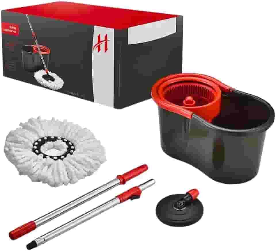 Mop Giratório Limpeza com Balde Limpeza Plástico 8 Litros 360 Graus Centrifuga Esfregão Geral