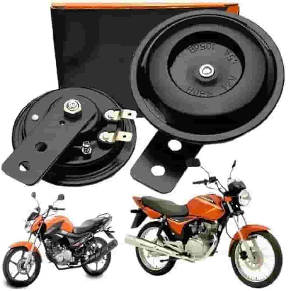 Buzina Universal para Moto, Compatível com Honda CG 125 150 e Yamaha YBR Factor, 12V