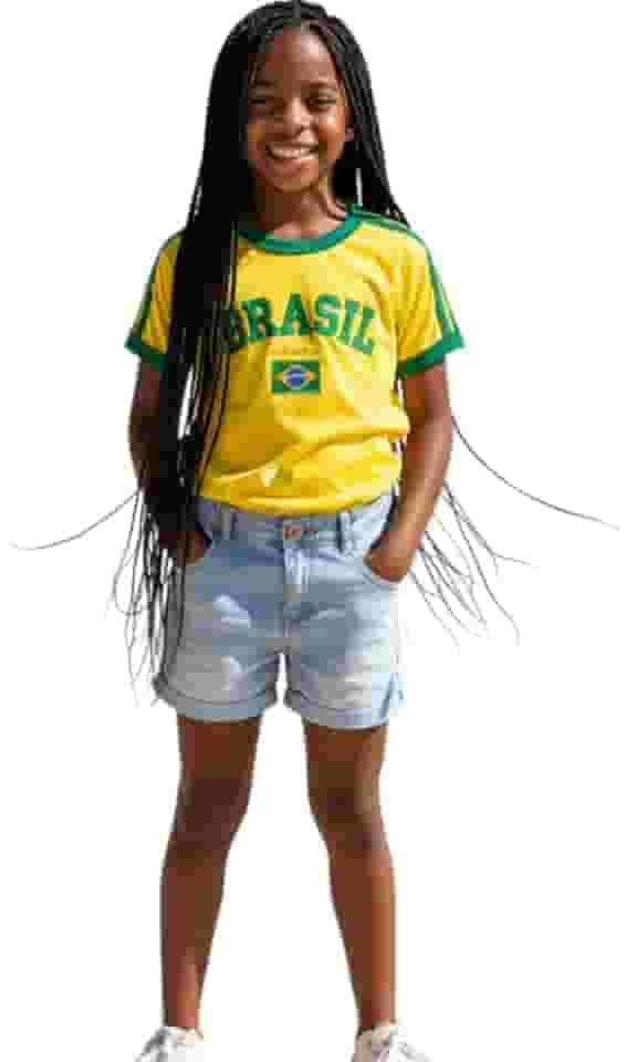 Camisa do Brasil Bordada Infantil Unissex