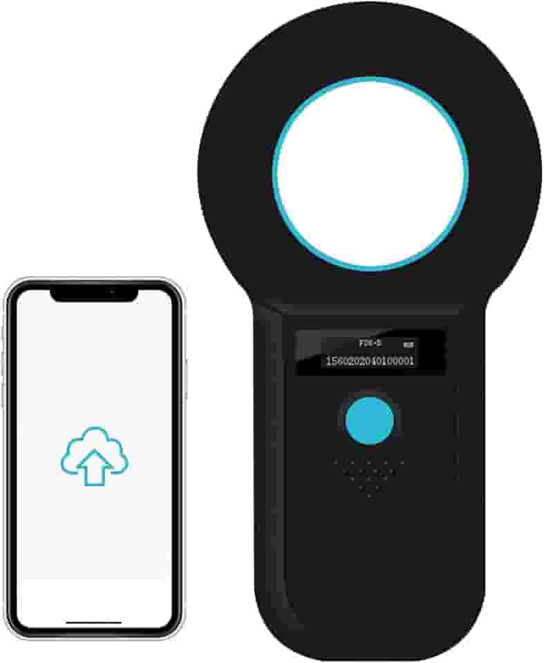 Smoostart Scanner de microchip Bluetooth, aumento de 1000 registros de armazenamento enorme de dados para PC e celular, distância de digitalização e aumento de velocidade, compatível com microchips