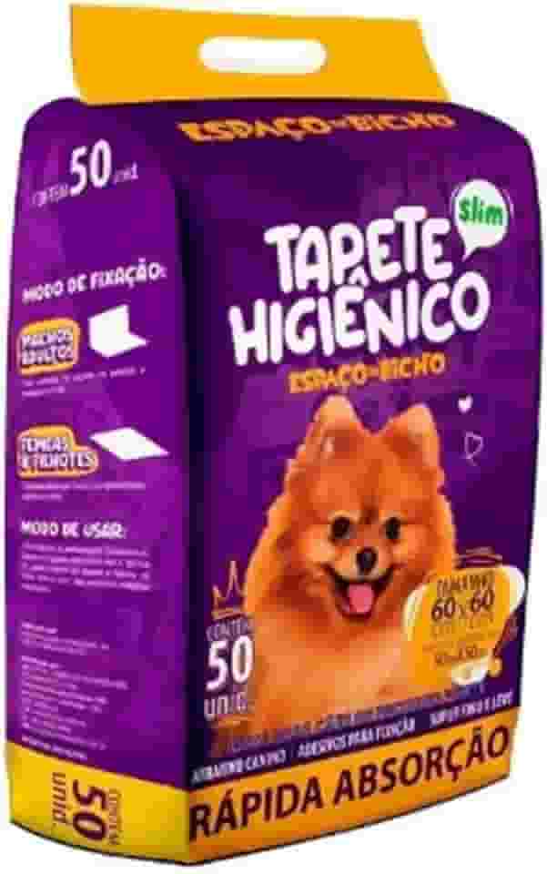 Tapete Higiênico Descartável Espaço de Bicho 60x60cm 50 unidades - Slim