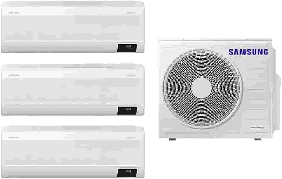 Tri-Split Samsung WindFree 24.000 BTUs (Hi Wall 9.000 + 2x12.000) Quente/Frio com WiFi 220V