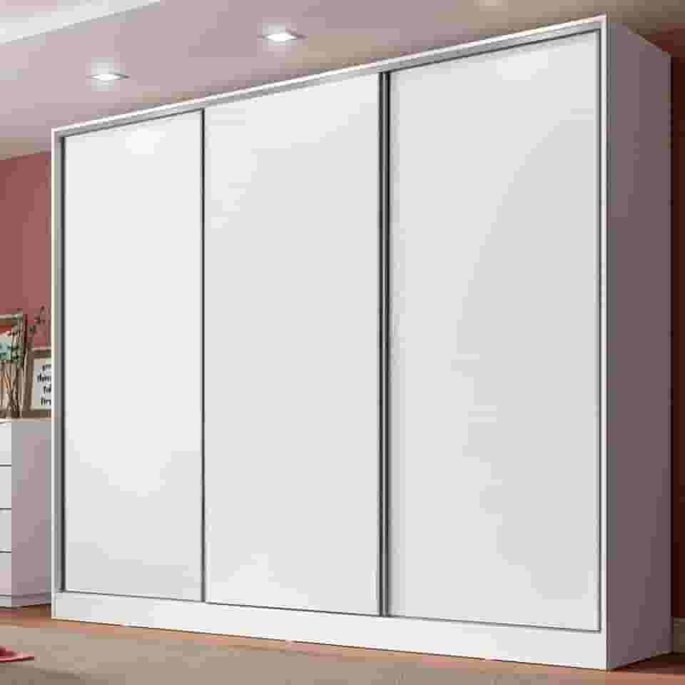 Guarda-roupa Casal 100% Mdf Madesa Nantes 3 Portas de Correr Branco