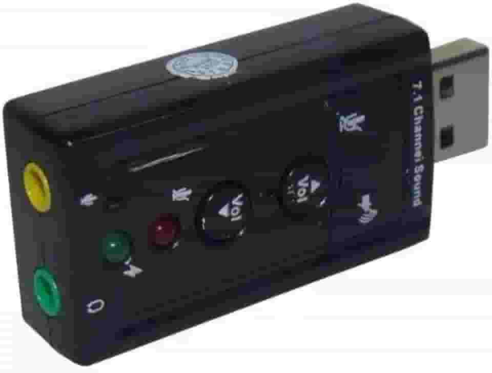 Adaptador Placa de Som USB 7.1 com P2 PC Notebook