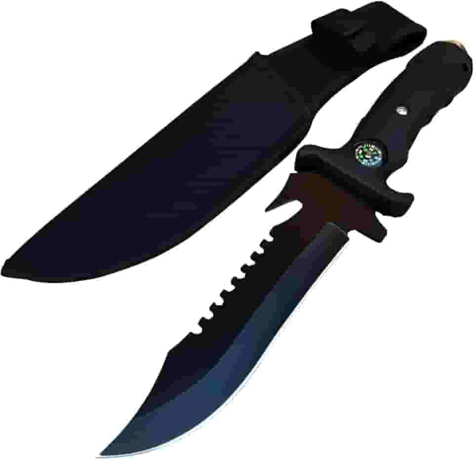 Faca Esportiva Tática Lâmina Preta Com Bainha rígida