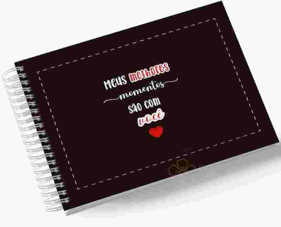 Álbum de Fotos Scrapbook papel Kraft 15x21cm 25 folhas Namorados