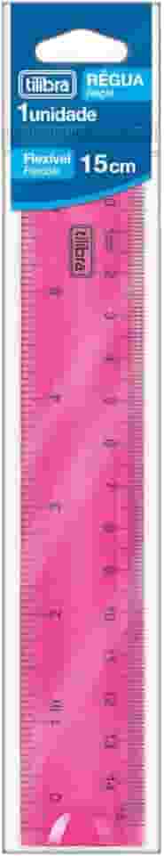 Tilibra - Régua Flexível 15cm, Rosa