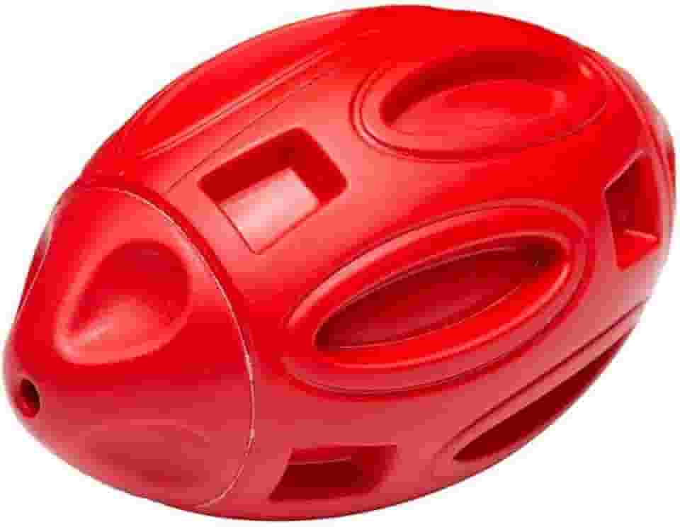 GermanHart Brinquedo Para Cachorro Hercules Bola Rugby Squix Com Apito Frango Vermelho Único