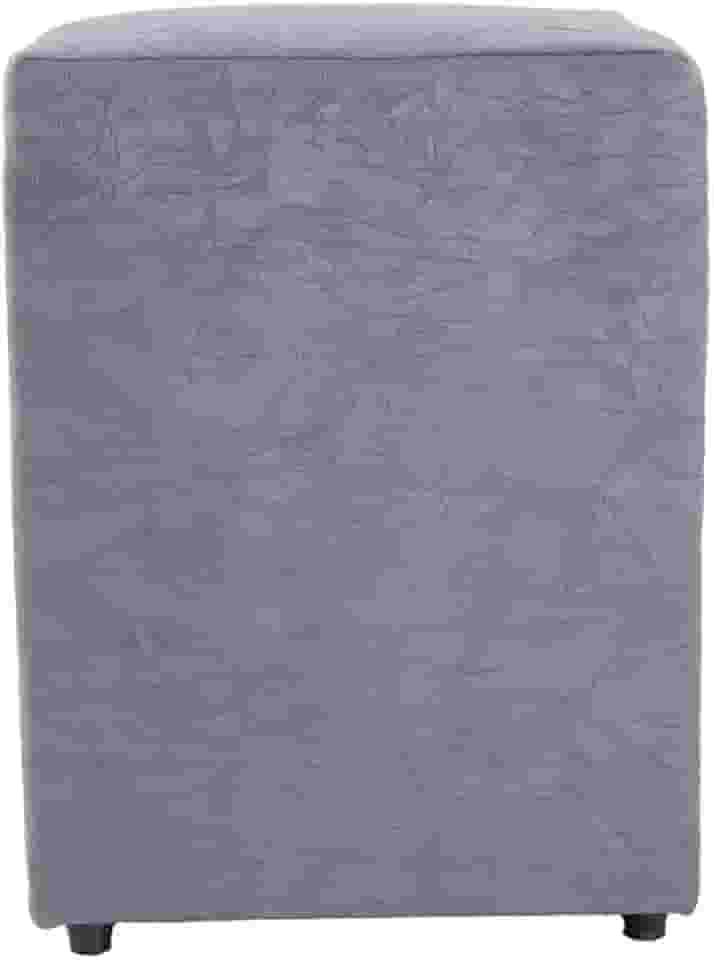 Puff Decorativo Cubo Grande, 45x34x34cm, Estrutura em Madeira, Revestimento em Suede, para Sala, Quarto, Escritório (Cinza, Grande)