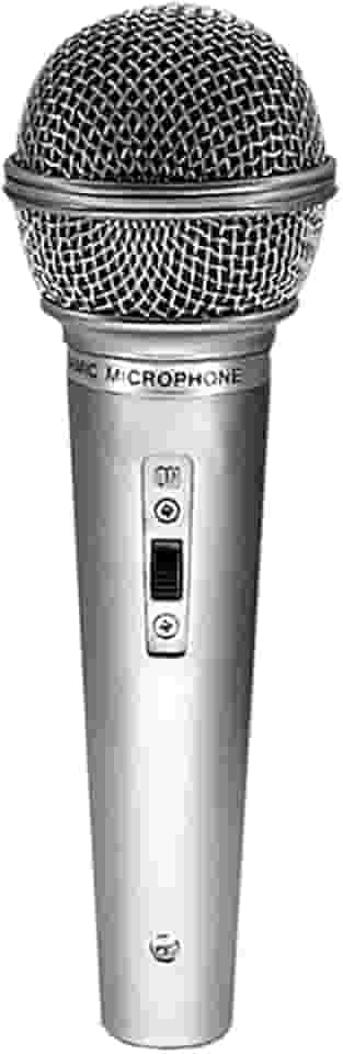 Microfone Dinâmico Profissional com Fio, Corpo Metálico, Conector P10 (1, Prata)