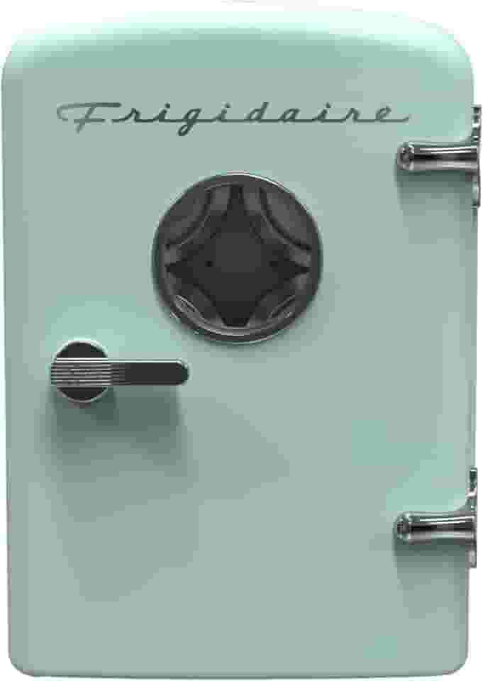Frigidaire Mini refrigerador de geladeira pessoal, capacidade de 3,5 L para seis latas, incluindo plugue para saída de casa e carregador DC, 25 cm D x 18 cm L x 26 cm A
