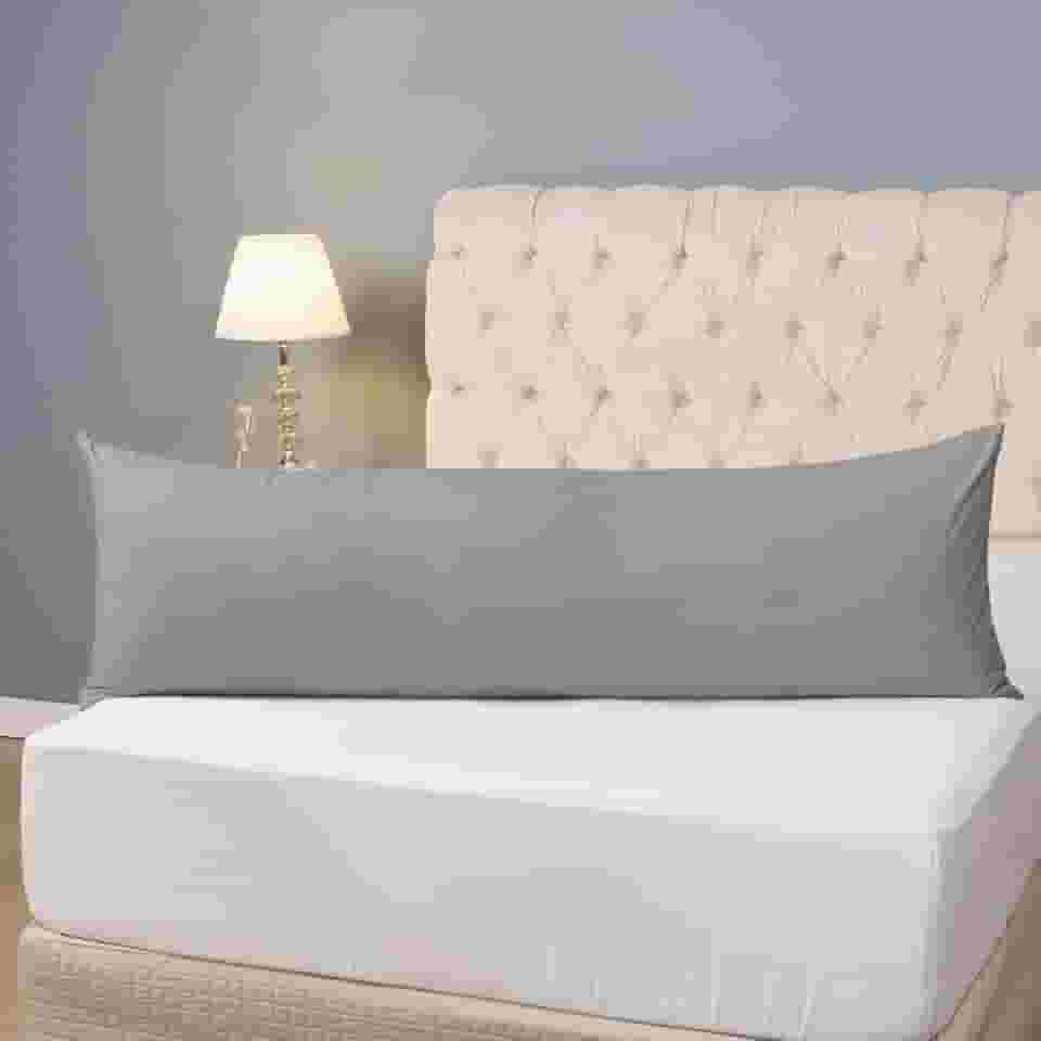 Fronha Para Travesseiro de Corpo Avulsa 1,50m x 0,50m Xuxão Gigante 200 Fios Toque Macio (Cinza)