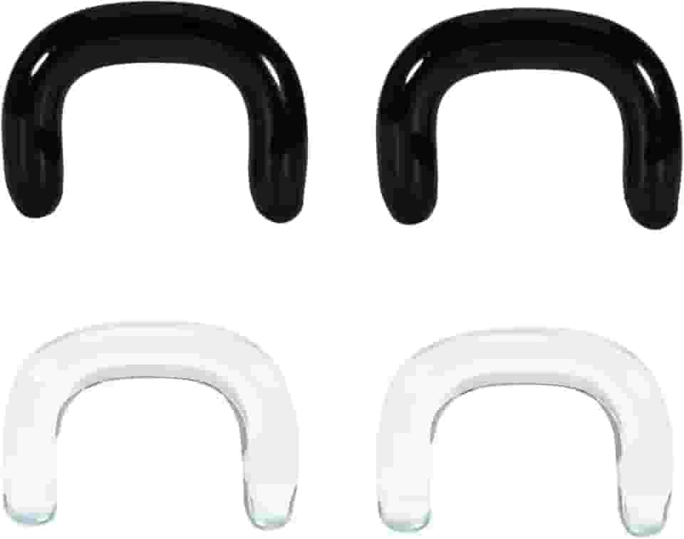 DOEARKO Retentor de septo de vidro 16 G a 8 G - 2 retentores pretos + 2 retentores transparentes em forma de U com O-Rings hipoalergênico invisível piercing de nariz para trabalho, esportes e cirurgia