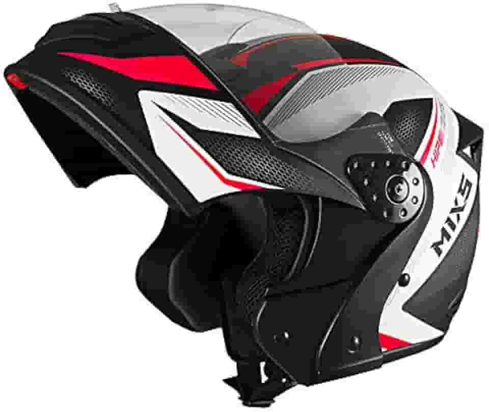 Capacete de Moto Mixs Gladiator Neo Brilhante Escamoteavel Articulado Robocop Rosa