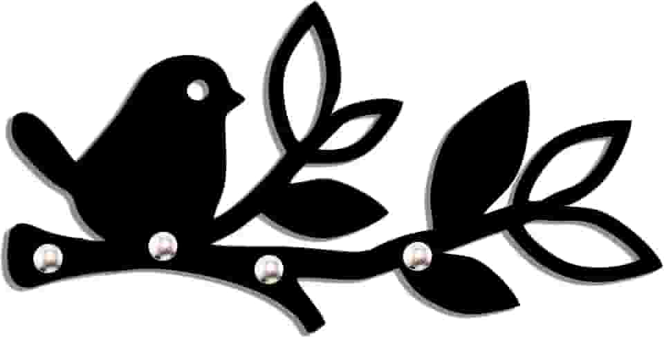 Genérico Porta Chave De Parede Decorativo Chaves Suporte Pássaros MDF 100%