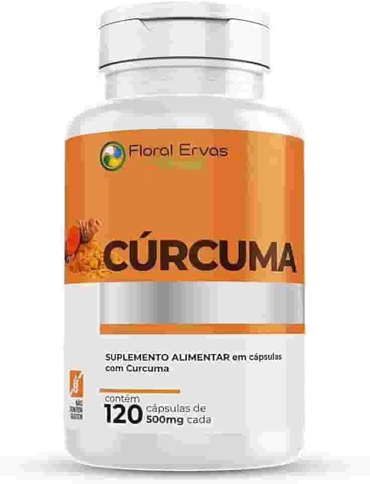 Floral Ervas do Brasil, Cúrcuma 500 mg 7x 120 Cápsula Açafrão Tumérico Açafrão Índia