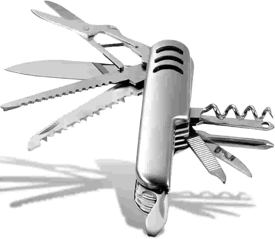 Canivete Suiço Multifuncional Inox 10 em 1 Portátil Dobrável Ferramenta Camping Pesca Viagem Sobrevivência Corte Abridor Tesoura Chave Phillips Saca Rolhas Serra Compacto (1)