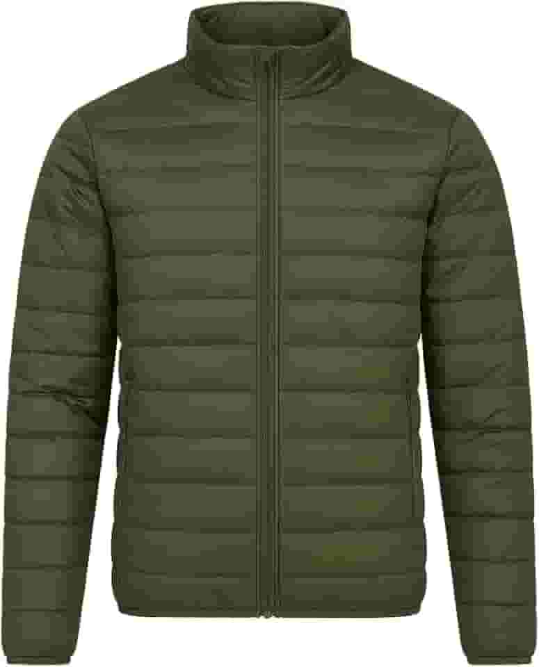 Jaqueta Masculina Puffer Leve Meia Estação Poliamida sem Capuz Verde com Bolsos (BR, Alfa, XG, Regular, Regular, Verde)